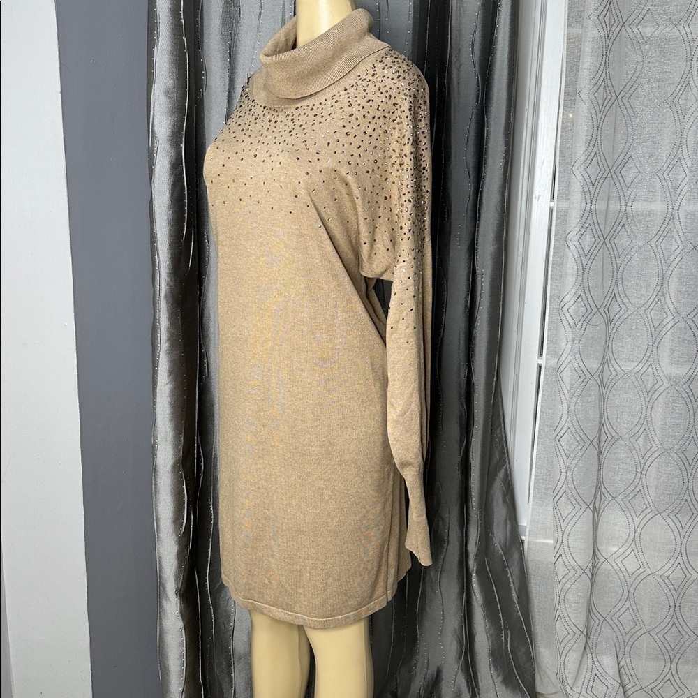 Calvin Klein Women’s Embellished Long-Sleeve Sweater Dress Sz L - Picture 3 of 7